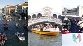 Reyer Venezia, la festa scudetto in barca