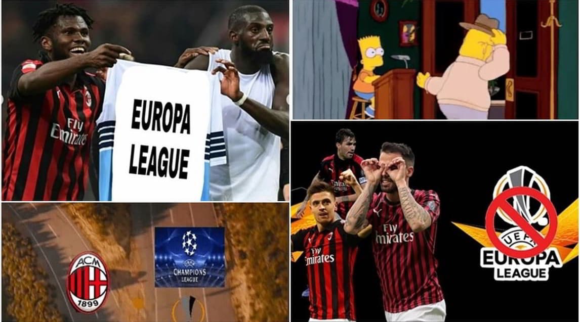 Milan escluso dall'Europa League: tutte le ironie sui social