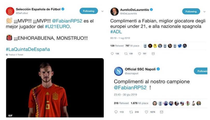 Festa Spagna: Fabian Ruiz è l’MVP dell’Europeo U21!