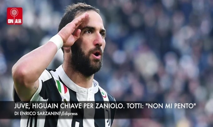 Juve, Higuain chiave per Zaniolo. Totti: “Non mi pento”