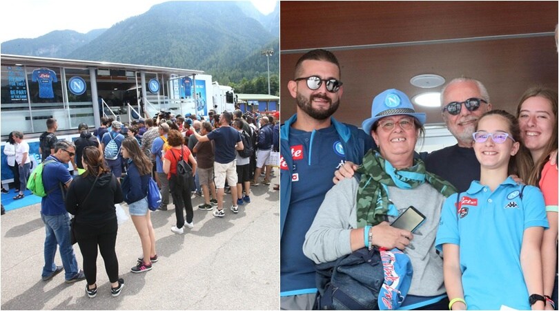 Napoli, De Laurentiis a Dimaro è osannato dai tifosi