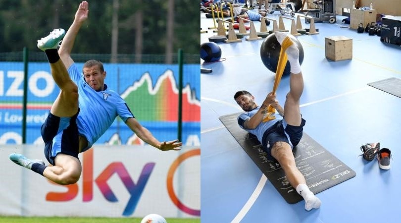 Lazio, acrobazie e palestra nel ritiro di Auronzo