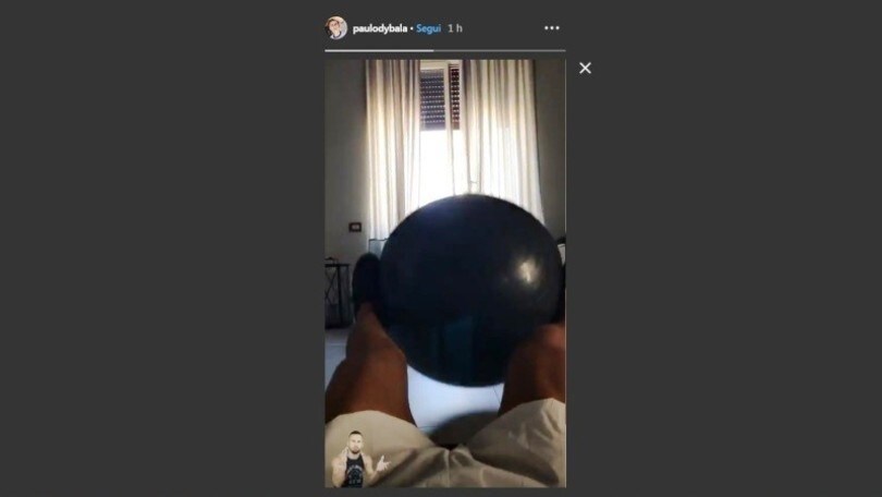 Juve, Dybala si allena da solo a casa