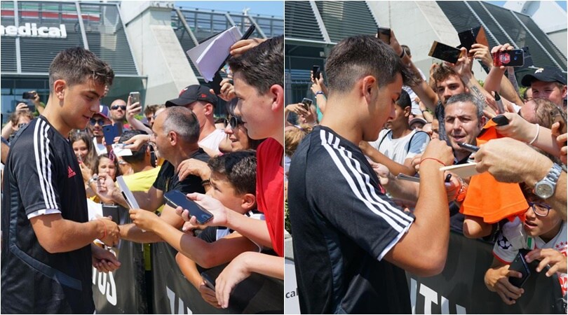 Dybala, selfie tra i tifosi: osannato dalla folla fuori al JMedical
