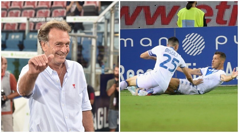 Cagliari, che accoglienza per Cellino! Ma vince il Brescia