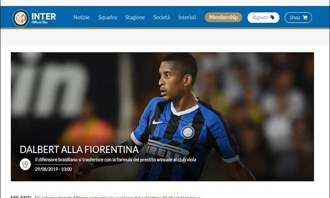 Inter-Fiorentina, ufficiale lo scambio Dalbert-Biraghi