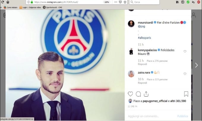 Icardi si presenta al PSG: "Contento di essere qui"