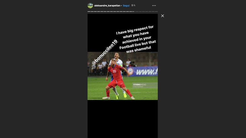 Karapetyan attacca Bonucci: "Vergognoso quello che ha fatto"