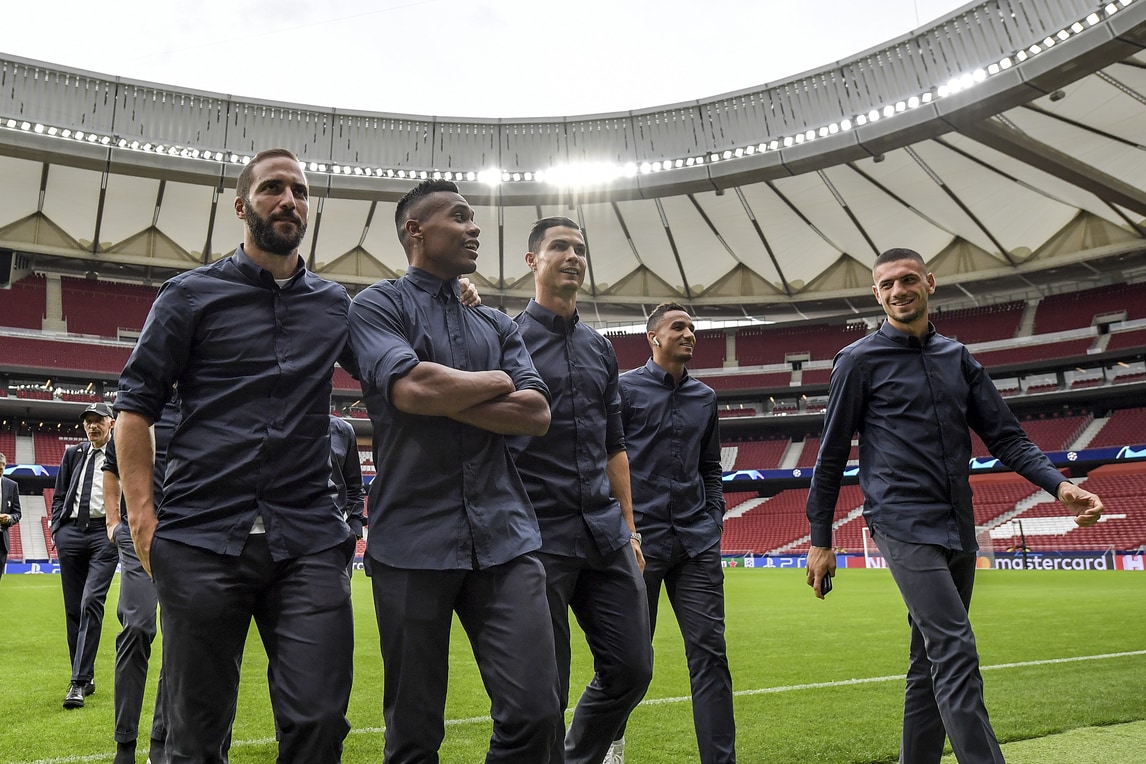 La Juve si prepara all'Atletico: bianconeri sul manto del Wanda Metropolitano