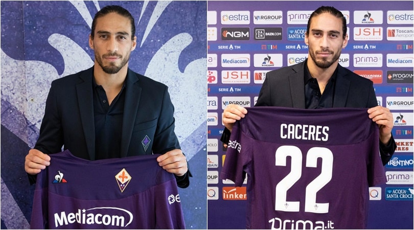 Fiorentina, carica Caceres: le foto della presentazione