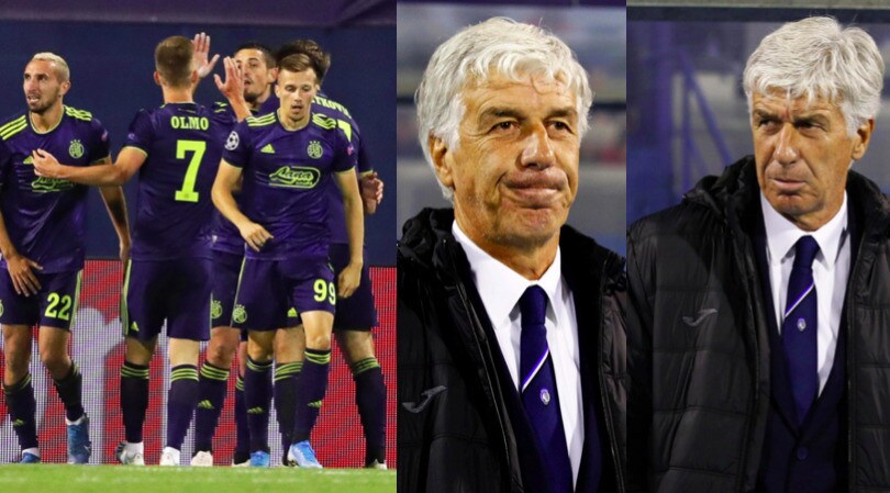 Atalanta travolta a Zagabria, la delusione di Gasperini in panchina