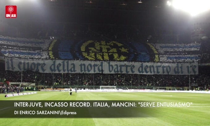 Inter-Juve, incasso record. Italia, Mancini: “Serve entusiasmo”