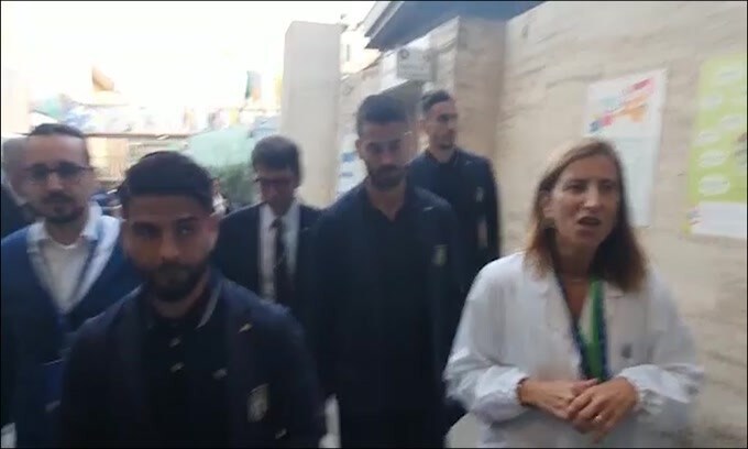 La Nazionale italiana in visita al Bambin Gesù