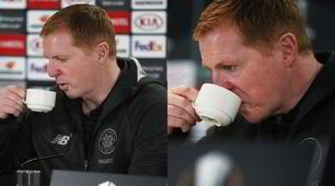 Celtic-Lazio, Lennon si scalda bevendo in conferenza 
