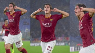 Roma, gol ed esultanza particolare di Zaniolo contro il Moenchengladbach