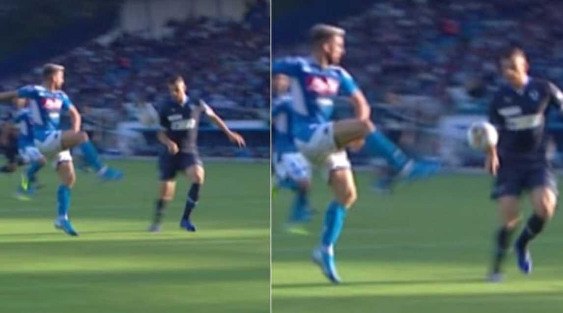 Braccio in area di Vicari: rigore dato e poi tolto al Napoli