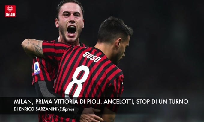 Milan, prima vittoria di Pioli. Ancelotti, un turno di stop