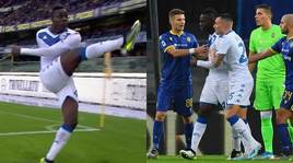 Balotelli calcia la palla in curva e minaccia di uscire