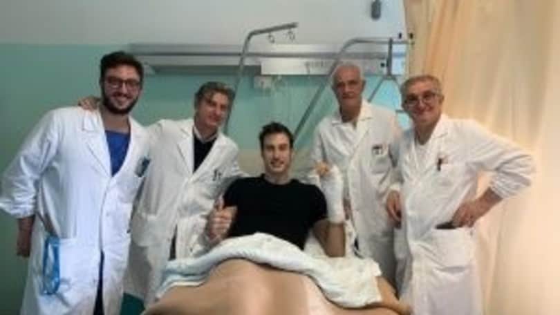 Riuscito l'intervento alla mano per Fabio Ricci
