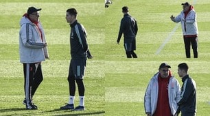 Sarri-Ronaldo, lungo faccia a faccia in campo