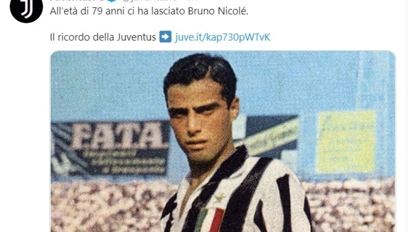 Nicolè scompare a 79 anni: giocò con Juve, Roma e Nazionale