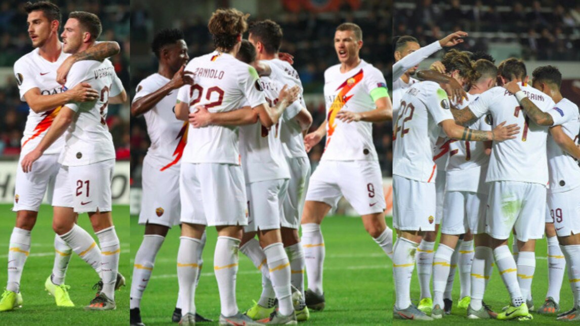 Roma, show sul campo del Basaksehir: tre gol e grandi abbracci