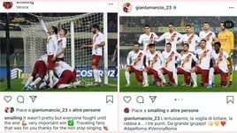 La Roma espugna il Bentegodi: l'entusiasmo dei giocatori sui social