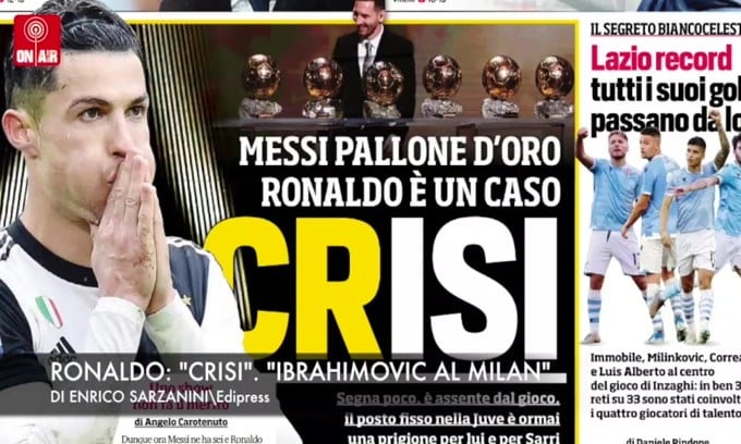 Ronaldo: “Crisi”. “Ibrahimovic al Milan”