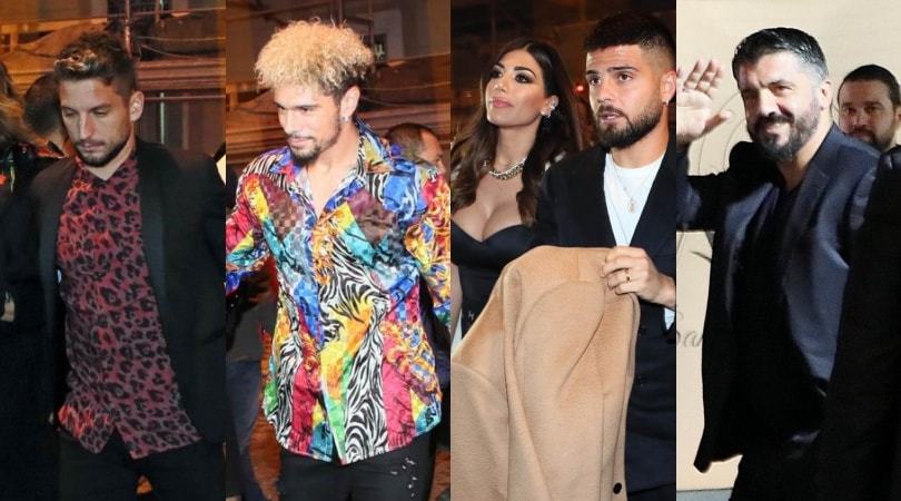 Napoli, cena di Natale con wags e look stravaganti