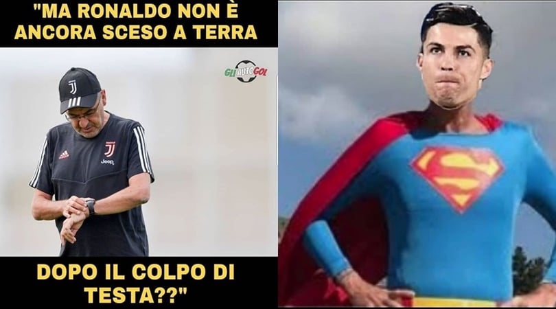 Juve, Ronaldo come Superman: il salto visto dal web