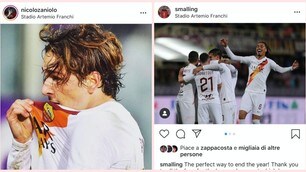 Roma, i giocatori festeggiano sui social la vittoria contro la Fiorentina