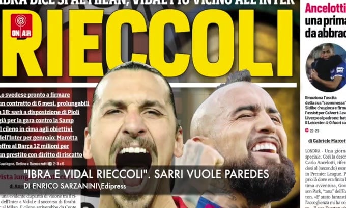 “Ibra e Vidal: rieccoli”. Sarri vuole Paredes