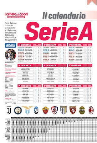In edicola il calendario di Serie A