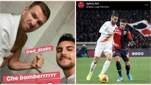 Roma, vittoria col Genoa: i giocatori festeggiano sui social