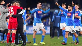 Napoli, festa allo stadio San Paolo dopo la vittoria con la Lazio