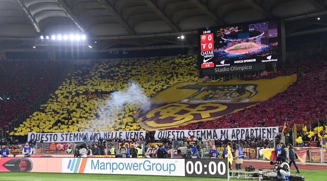 Roma-Lazio, lo show delle coreografie del derby