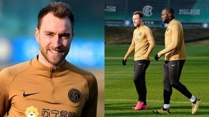 Eriksen, primo allenamento con l'Inter: Lukaku lo accompagna