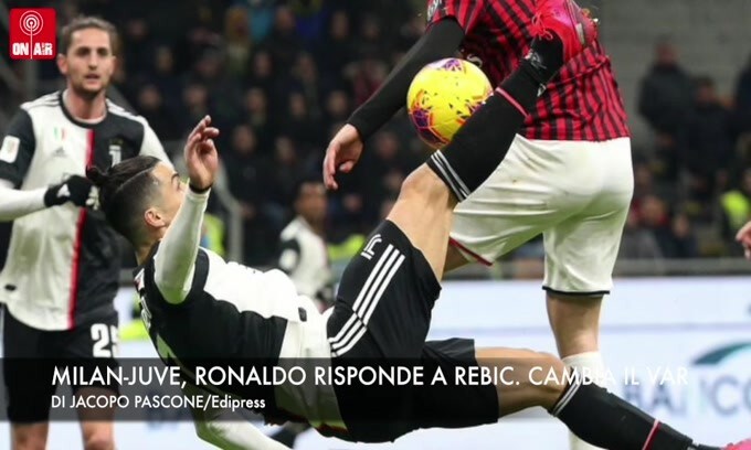 Milan-Juve, Ronaldo risponde a Rebic. Clamoroso, cambia il Var