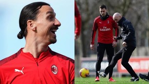 Milan a lavoro: Pioli in versione calciatore, Calhanoglu in gruppo