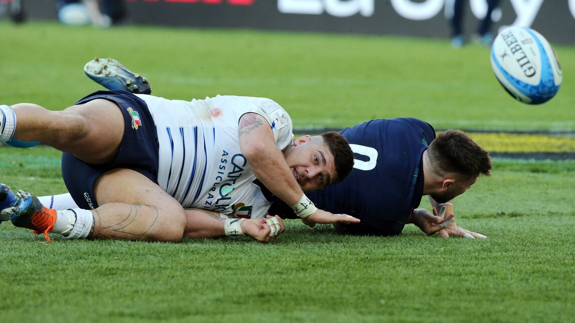 <p>Allo Stadio Olimpico gli scozzesi si sono imposti con un 17-0 sulla nazionale azzurra: le immagini della sfida</p>