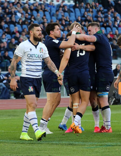 <p>Allo Stadio Olimpico gli scozzesi si sono imposti con un 17-0 sulla nazionale azzurra: le immagini della sfida</p>