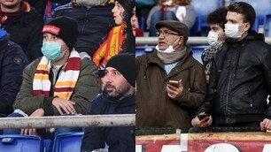 Coronavirus, durante Roma-Lecce tifosi con la mascherina
