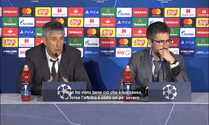 Setien: "Con Vidal l'arbitro è stato severo"