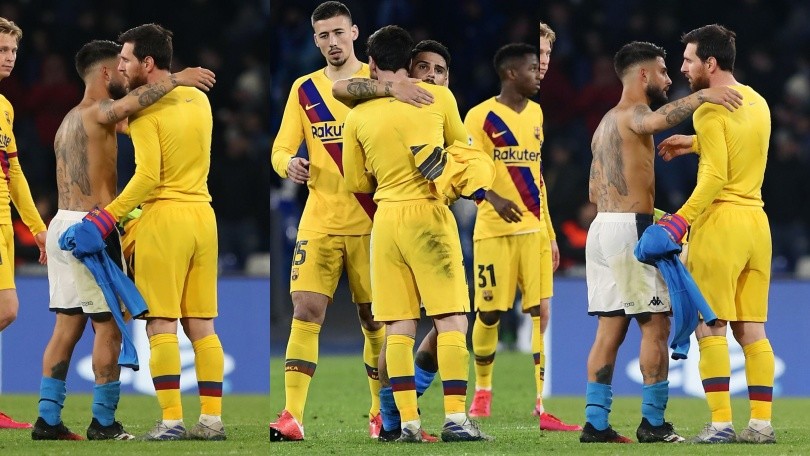 Napoli-Barcellona: Insigne e Messi si scambiano le maglie alla fine della sfida