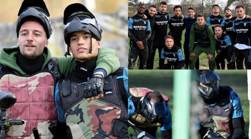 La Lazio gioca a paintball: che coppia Correa-Milinkovic!