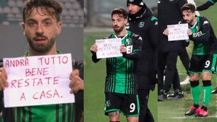 Caputo, il messaggio dopo il gol: "Andrà tutto bene, restate a casa"