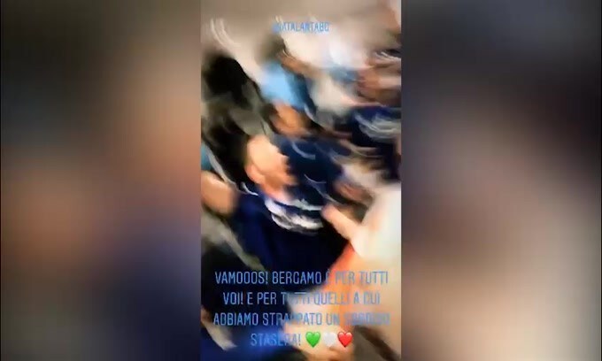 Atalanta, festa tra spogliatoio e pullman