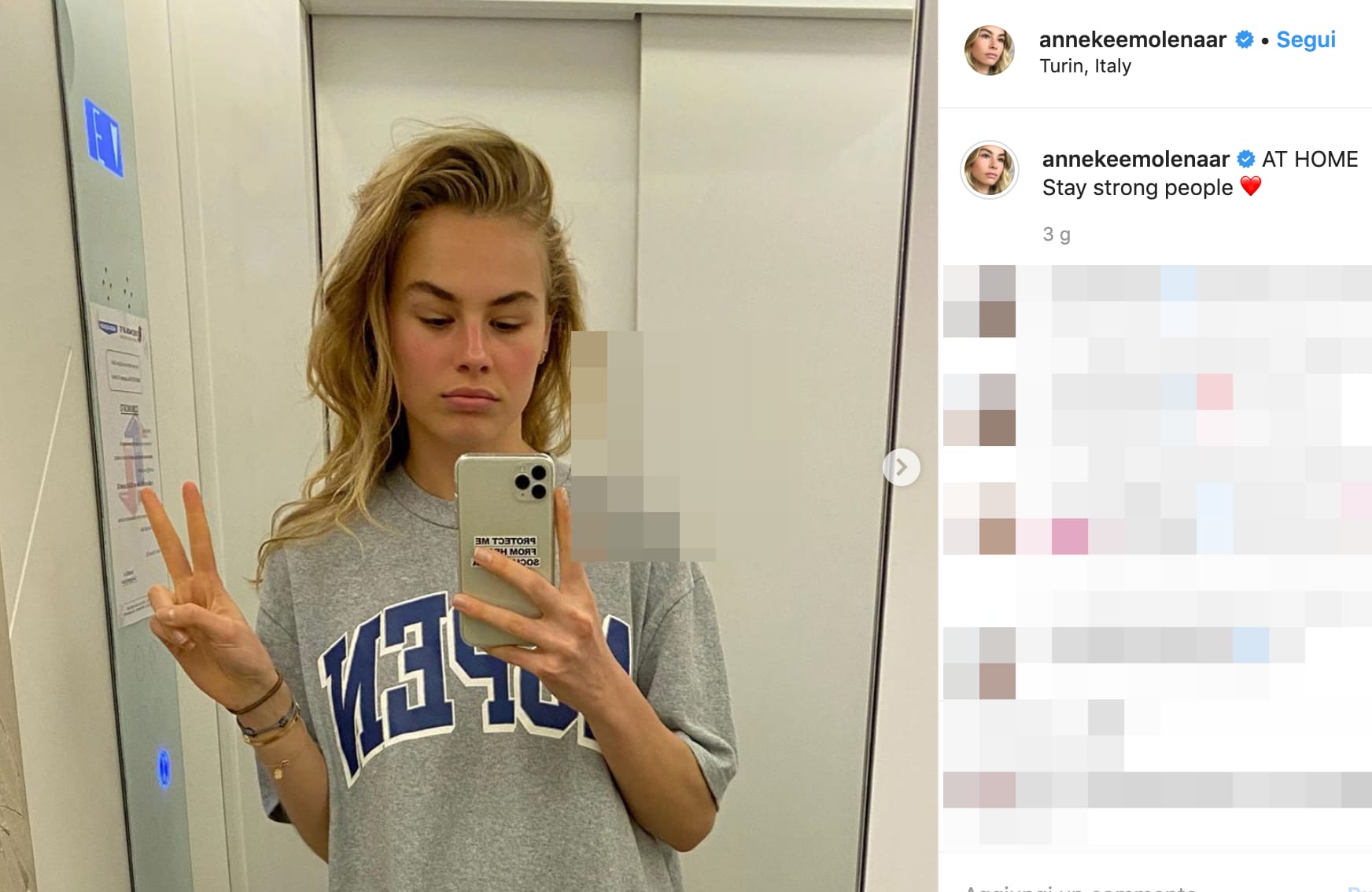AnneKee, la fidanzata di De Ligt: "Restate a casa"