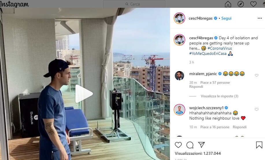 Fabregas, vaffa al vicino di casa. Pjanic e Szczesny se la ridono