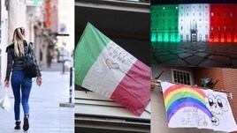 Coronavirus, Roma tra bandiere e giochi di luce: "Andrà tutto bene"